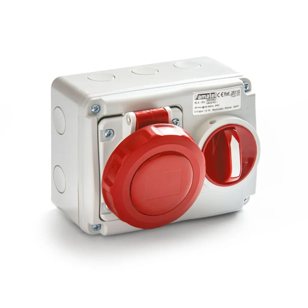 Imagem do produto Tomada industrial Famatel Speed PRO com bloqueio mecânico